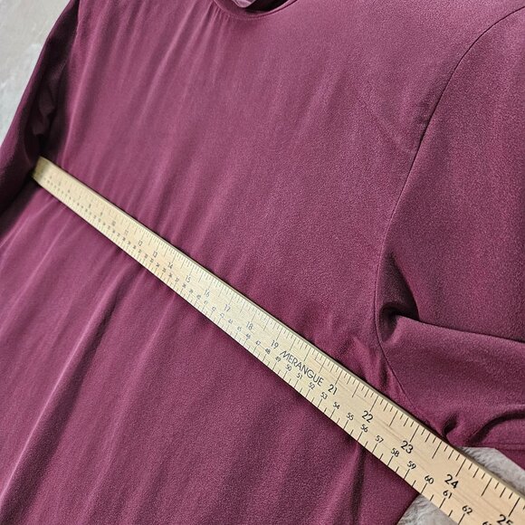 NWT Aritzia Babaton CAHUN Rich Maroon Silk Viscose Shirt w/ Shoulder Pads Size L - Picture 6 of 16